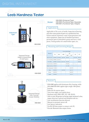 HM-6561 Testador de dureza Leeb Durômetro de durômetro de durômetro HB HL HL Gão 200 ~ 900 hld com memória
