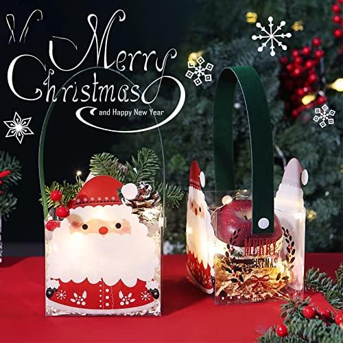 Luler Christmas Nova Apple Tote Bag Pvc Clear Tote Box Flower Wratth Véspera de embalagem de embalagens de presente Ping