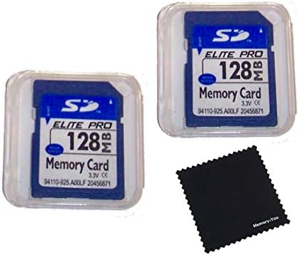 Memória de elite 2 Pacote de 128 MB Cartões de memória compatíveis com cartões SD de 128 MB, 2 cartões de memória